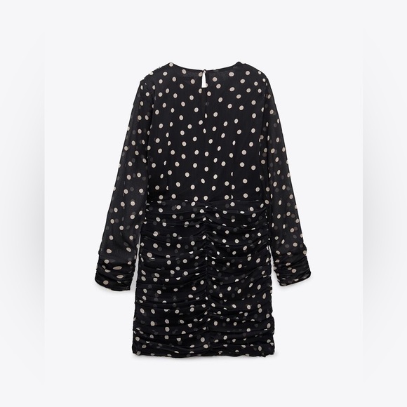 Zara mini dress polka dot longs sleeve casual party - Picture 8 of 9